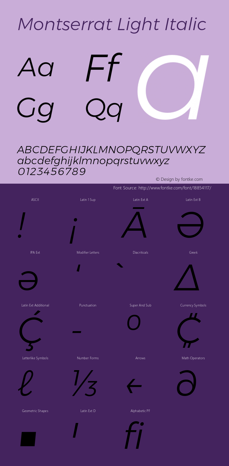 Montserrat Light Italic Version 6.002;PS 006.002;hotconv 1.0.88;makeotf.lib2.5.64775图片样张