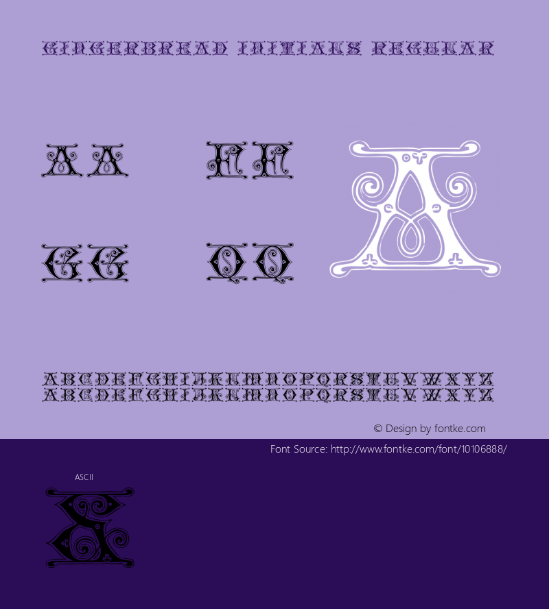 Gingerbread Initials Regular OTF 1.000;PS 001.000;Core 1.0.29图片样张