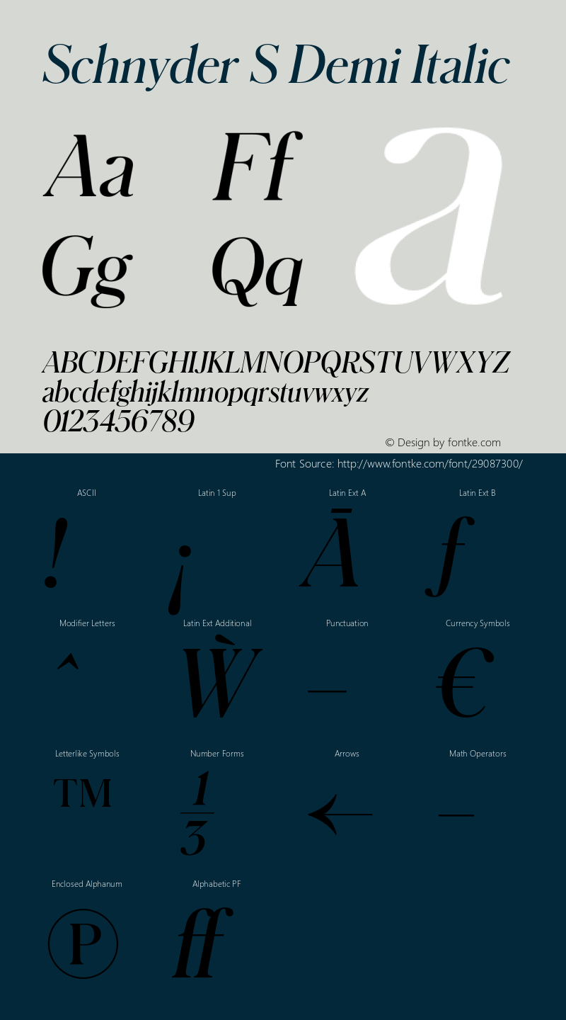 SchnyderS-DemiItalic Version 1.1 2018 | wf-rip DC20180130图片样张