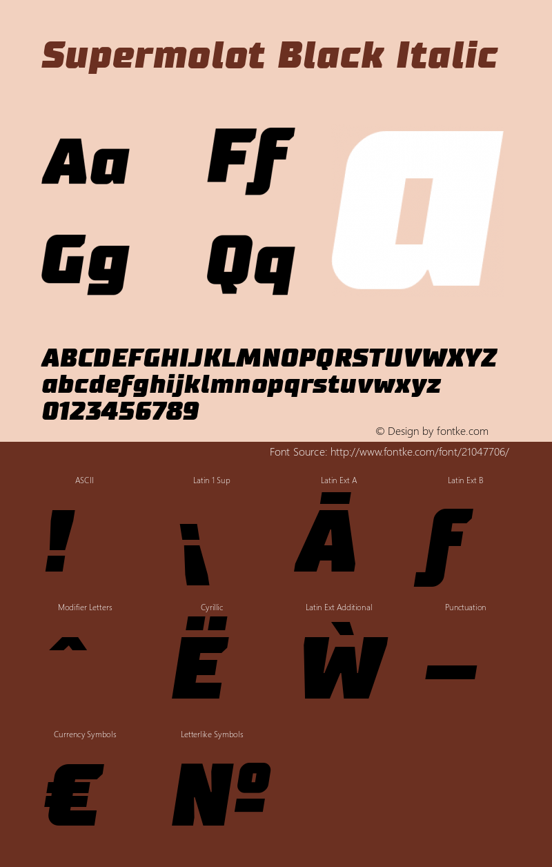 Supermolot-BlackItalic Version 1.000图片样张