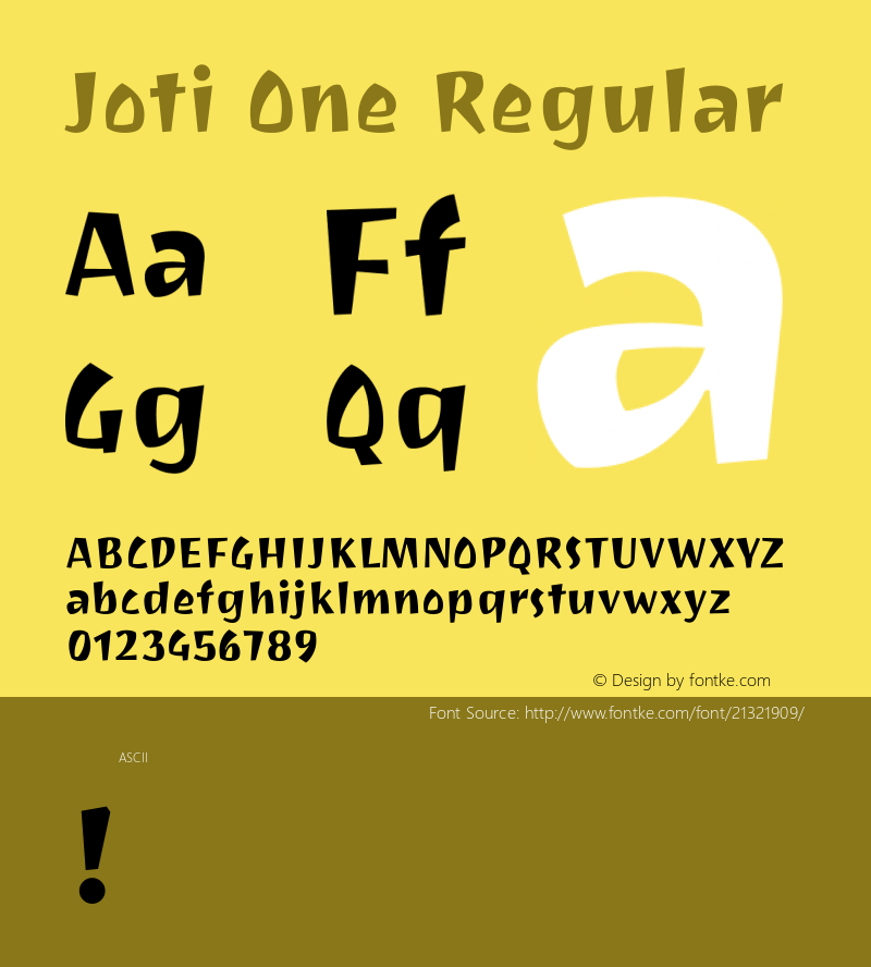 Joti One Regular 图片样张