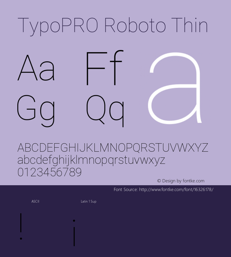 TypoPRO Roboto Thin Version 2.001047; 2015图片样张