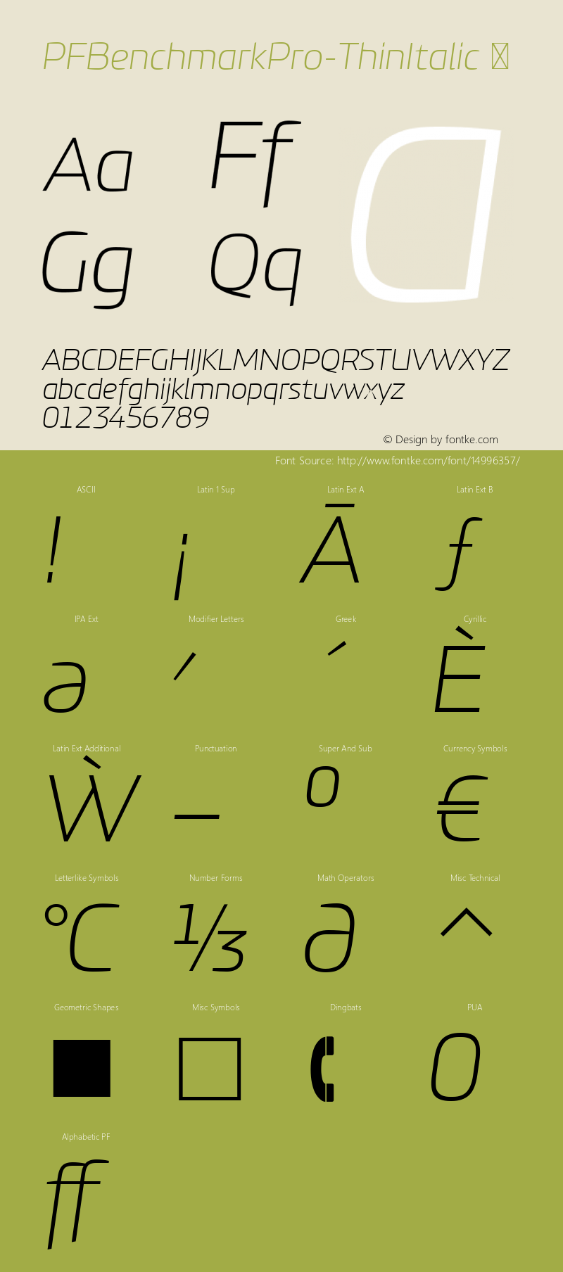 PFBenchmarkPro-ThinItalic ☞ Version 1.000;com.myfonts.easy.parachute.pf-benchmark-pro .thin-italic.wfkit2.version.4jRJ图片样张