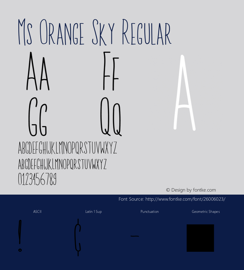 Ms Orange Sky Regular Version 1.000图片样张