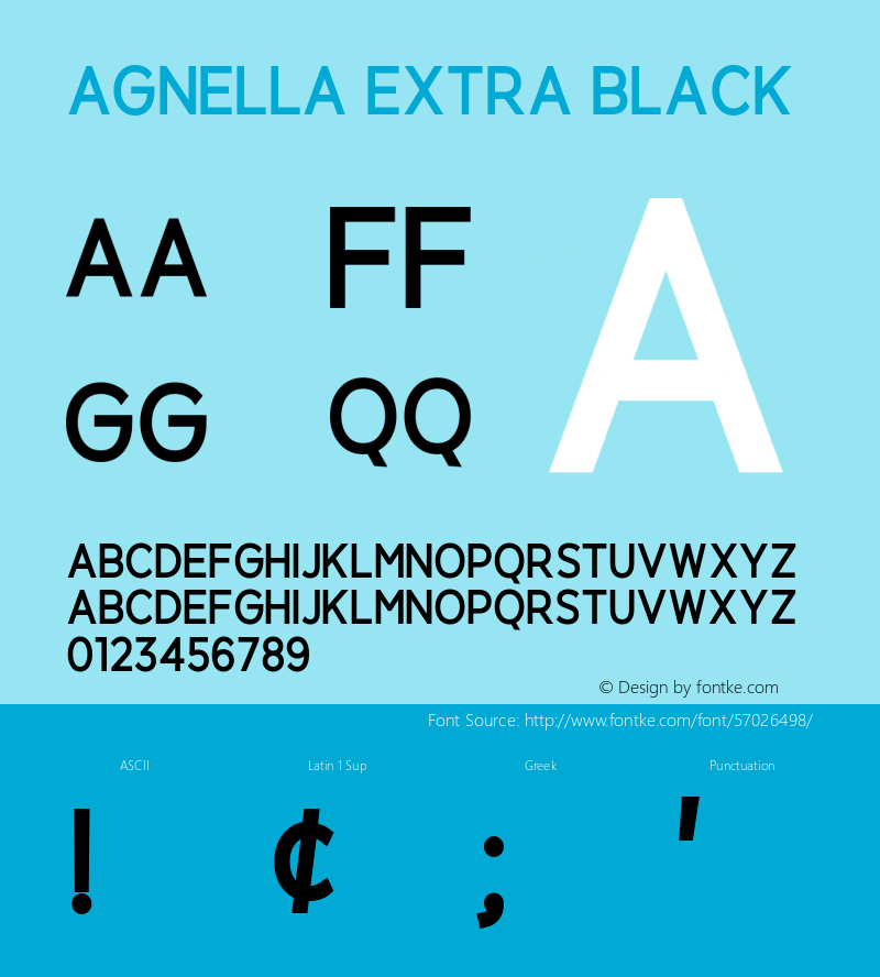 Agnella Extra Black Version 1.00;February 29, 2020;FontCreator 11.5.0.2422 64-bit图片样张