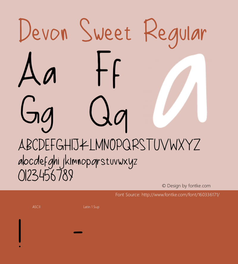 Devon Sweet Version 1.00;October 16, 2020;FontCreator 12.0.0.2525 64-bit图片样张