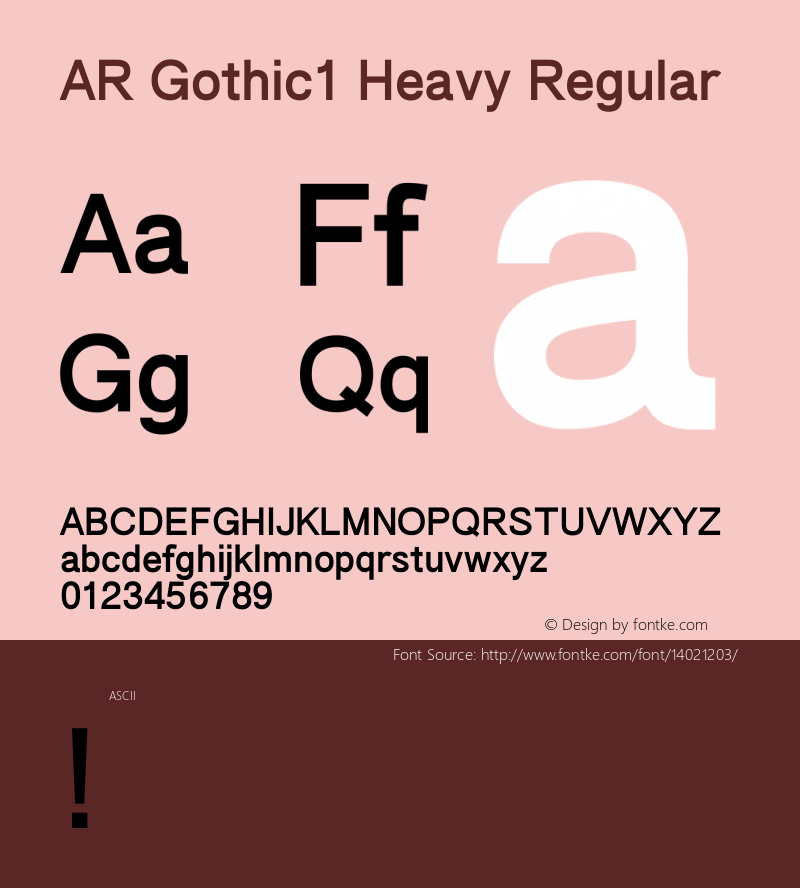 AR Gothic1 Heavy Regular Version 2.10图片样张