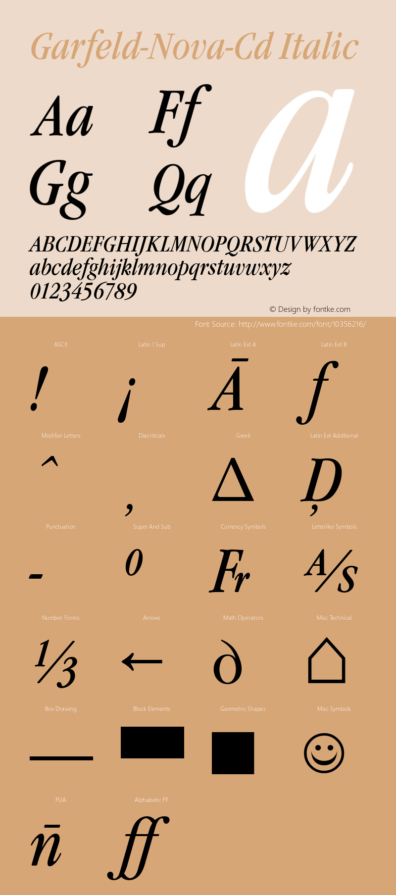 Garfeld-Nova-Cd Italic Version 1.00 April 19, 2006, initial release图片样张