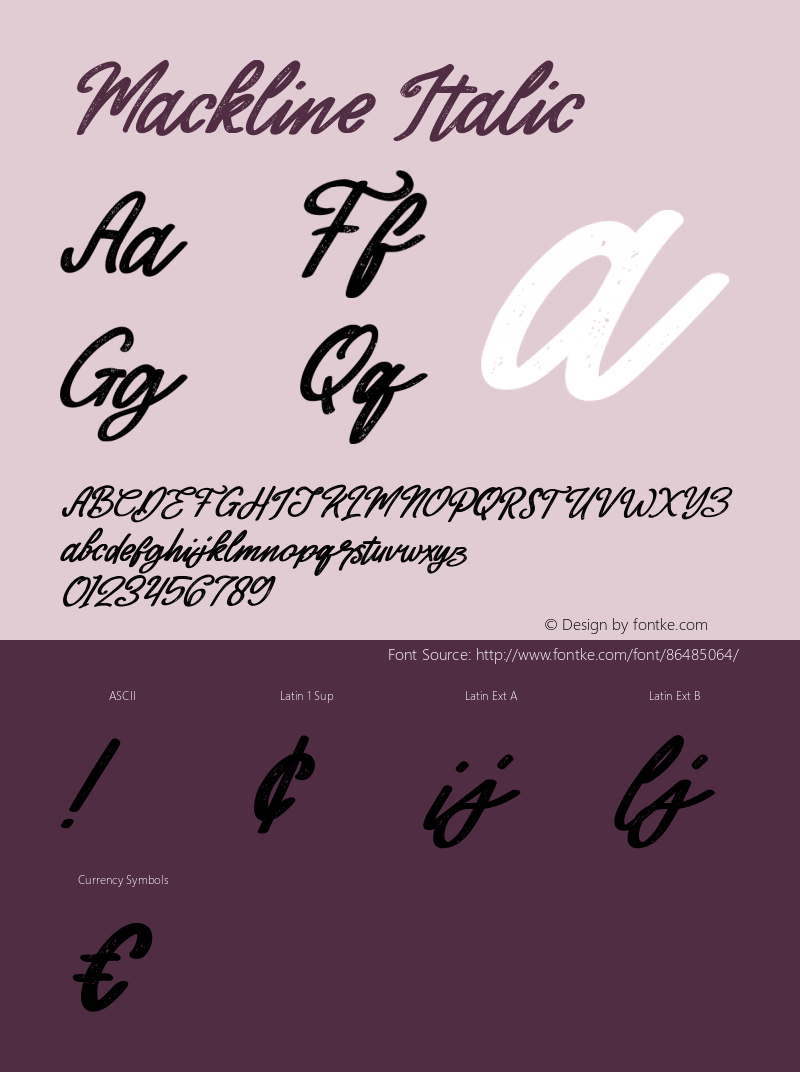 Mackline Italic Version 1.00;October 8, 2020;FontCreator 12.0.0.2563 64-bit图片样张