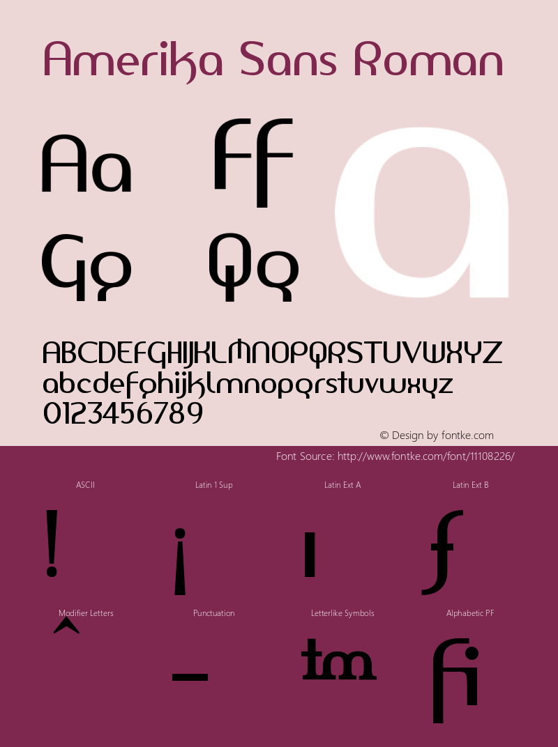 Amerika Sans Roman Version 001.000图片样张