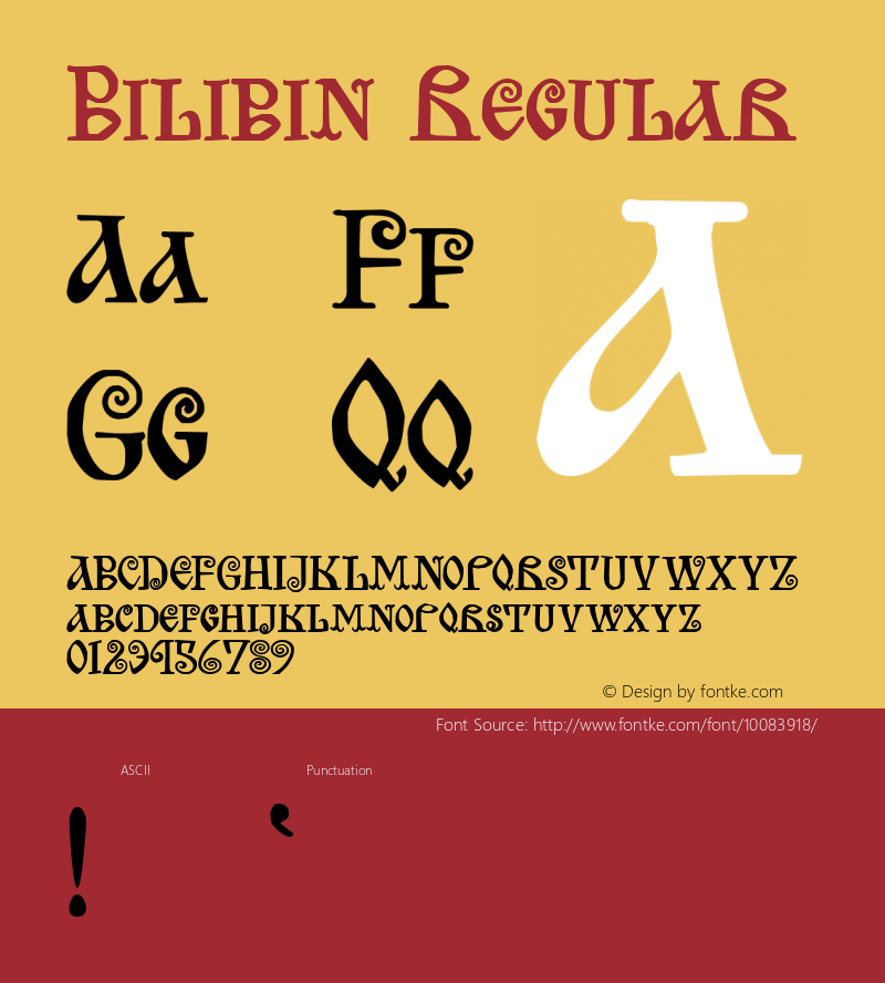 Bilibin Regular Altsys Fontographer 4.0.3 12/9/97图片样张