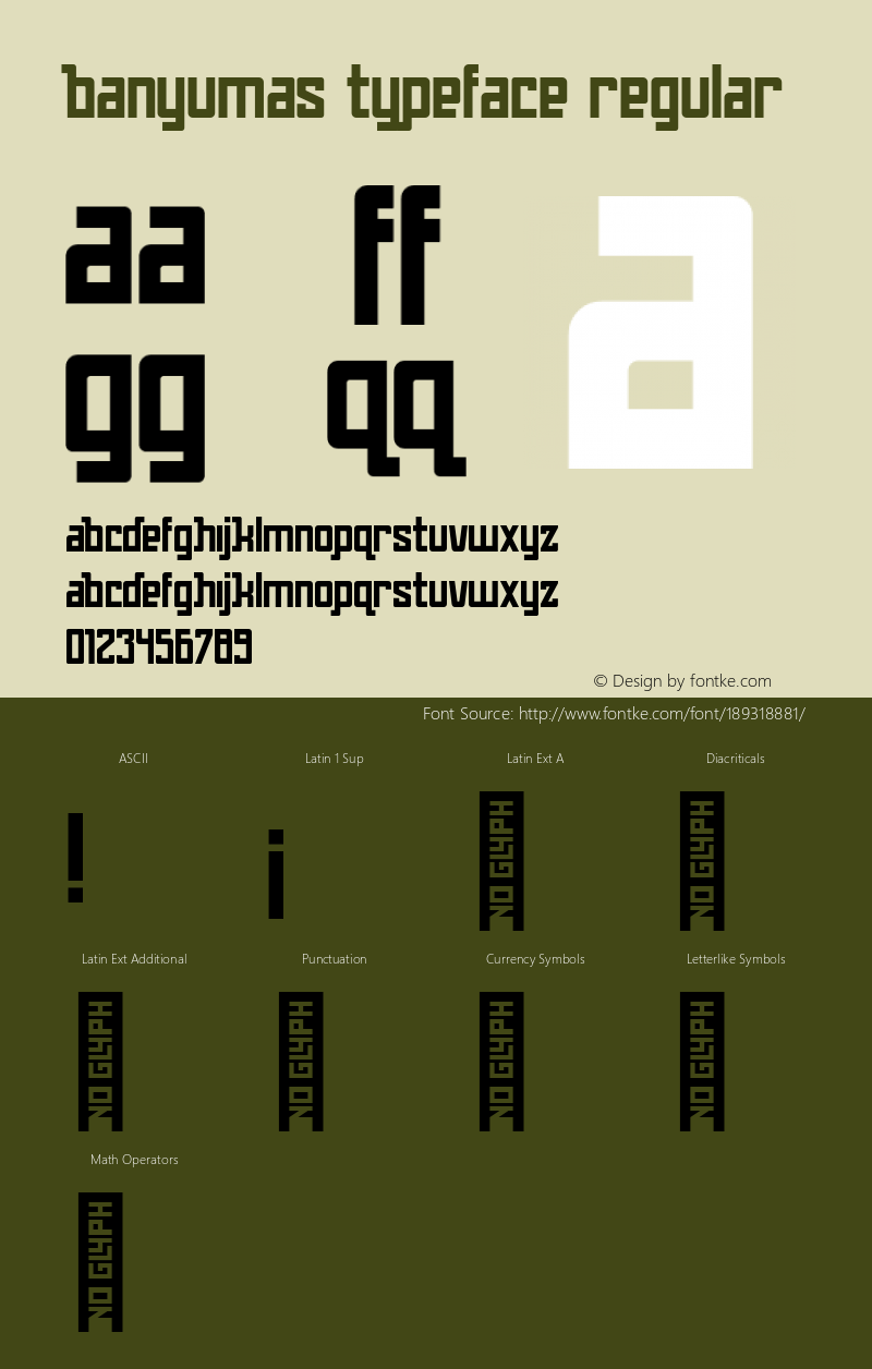 Banyumas Typeface Regular Version 1.005图片样张