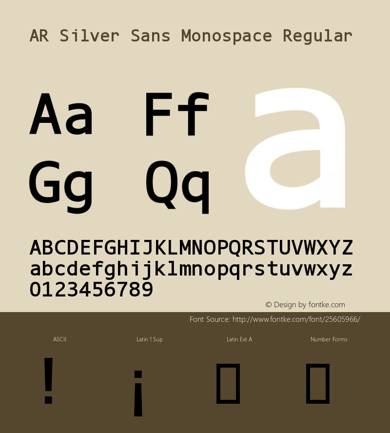AR Silver Sans Monospace Version 1.10图片样张