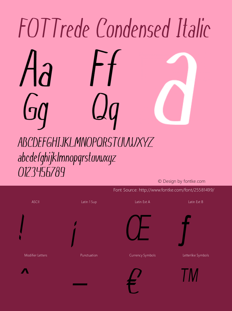 FOTTrede-CondensedItalic Version 1.000图片样张