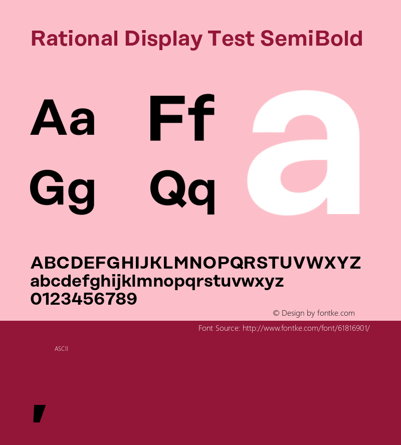 Rational Display Test SemiBold Version 1.000;PS 001.000;hotconv 1.0.88;makeotf.lib2.5.64775图片样张