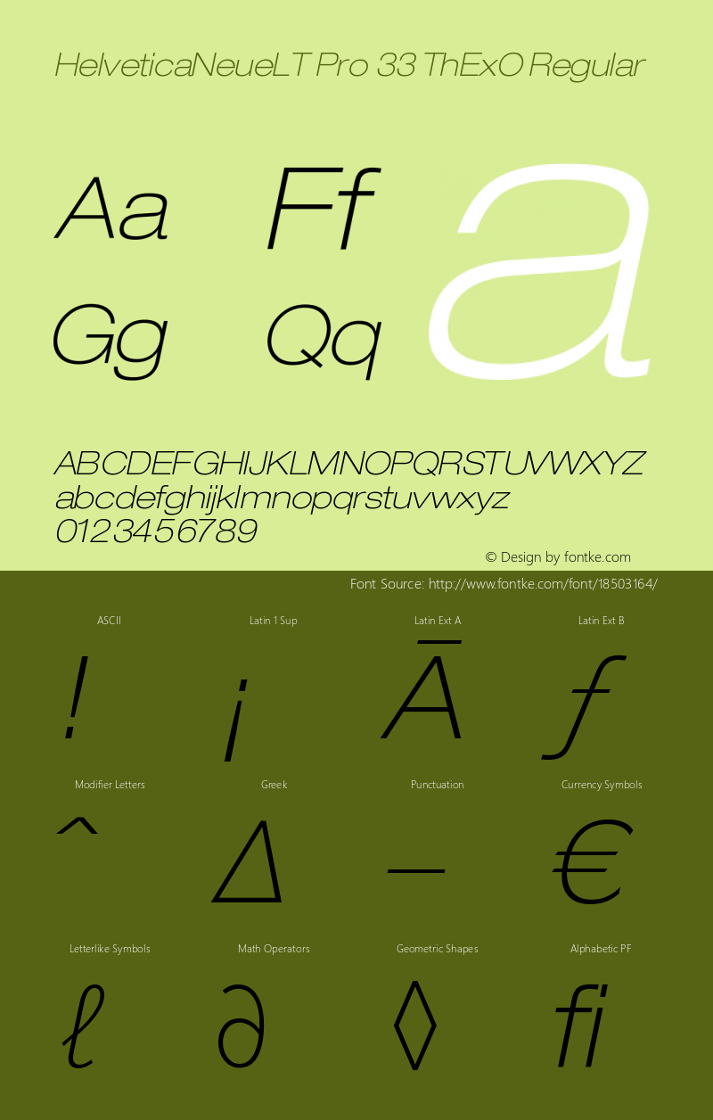 HelveticaNeueLT Pro 33 ThExO Regular Version 1.400;PS 001.004;hotconv 1.0.38图片样张