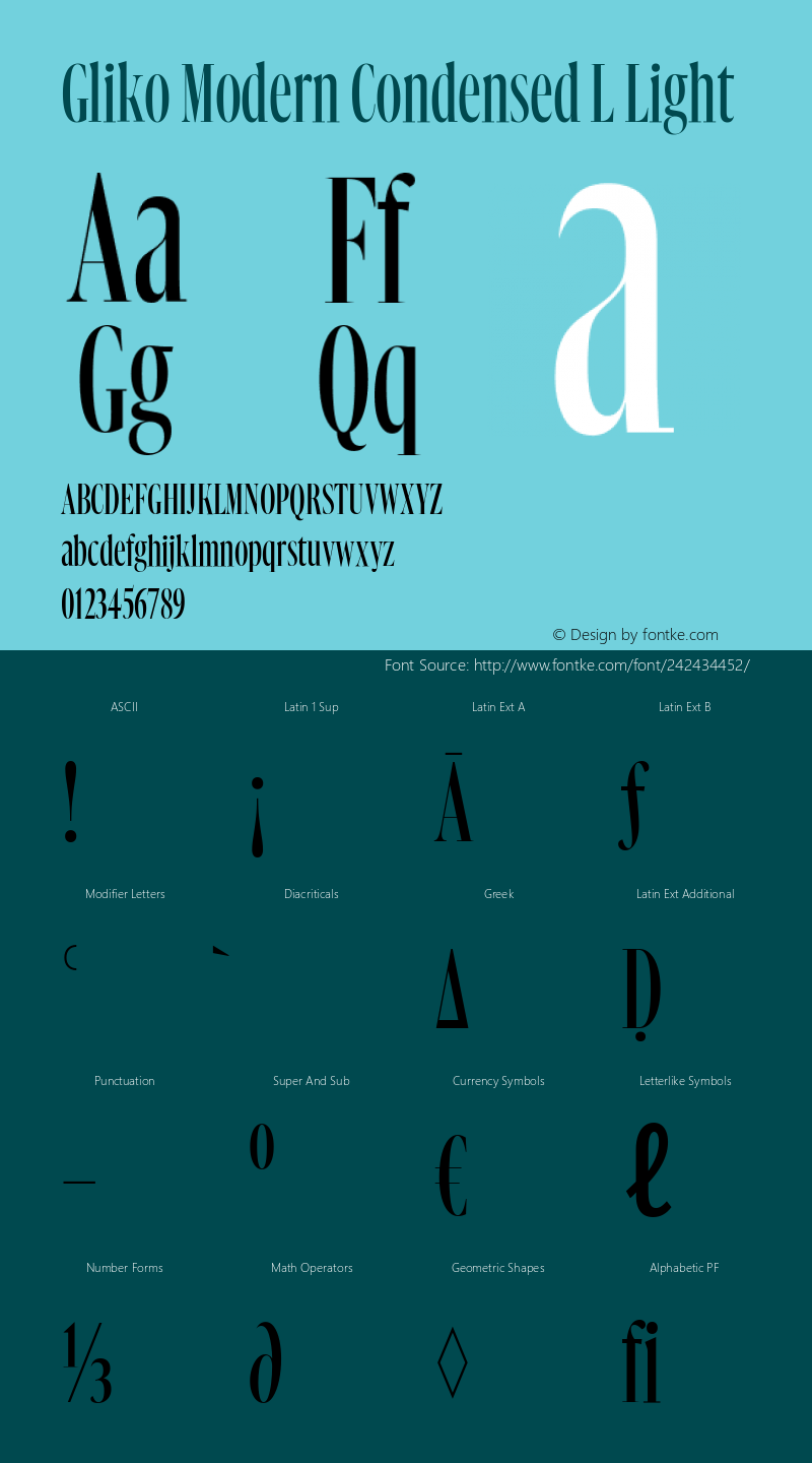 Gliko Modern Condensed L Light Version 2.001图片样张