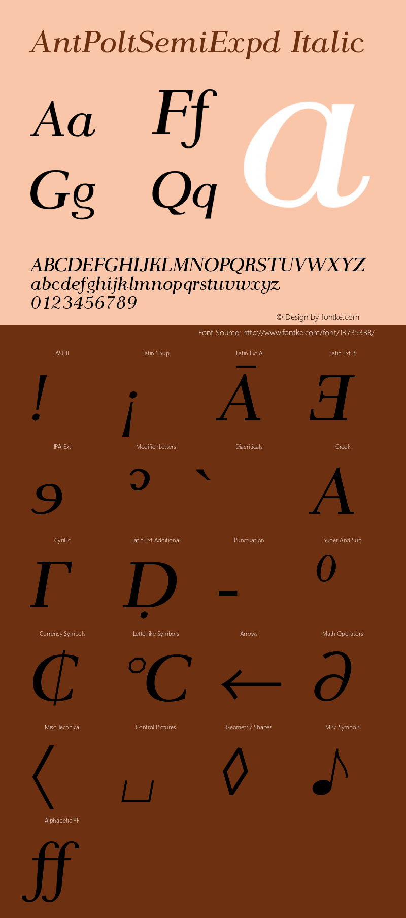 AntPoltSemiExpd Italic Version 1.101图片样张