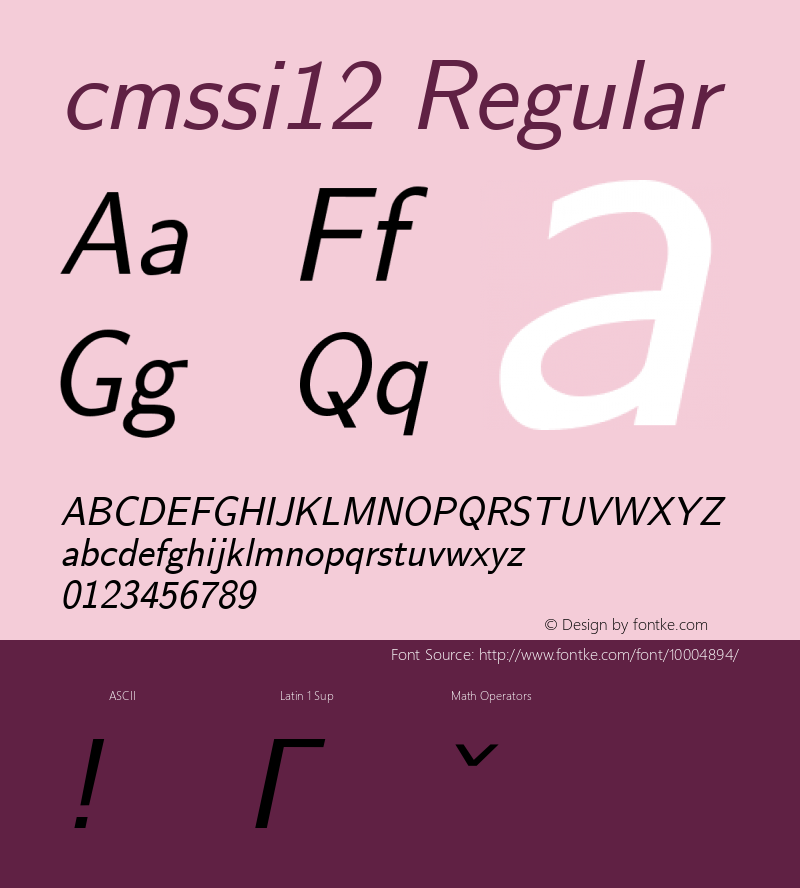 cmssi12 Regular 1.1/12-Nov-94图片样张