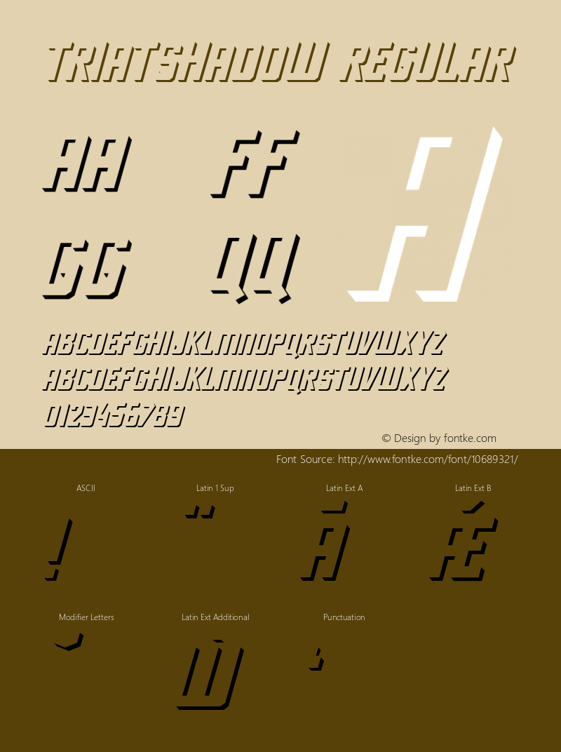 triatshadow Regular Version 001.001 ;com.myfonts.cuda-wianki.triat.triatshadow.wfkit2.44sq图片样张