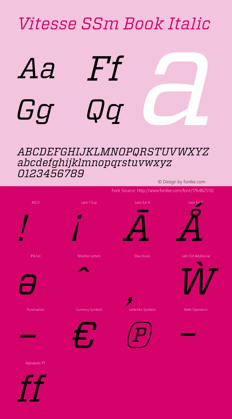 Vitesse SSm Book Italic Version 1.200图片样张