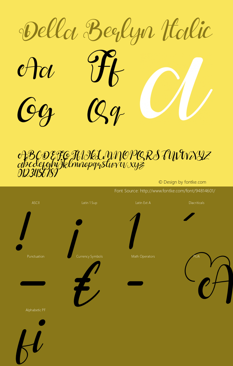 Della Berlyn Italic Version 1.00;January 4, 2021;FontCreator 13.0.0.2683 64-bit图片样张