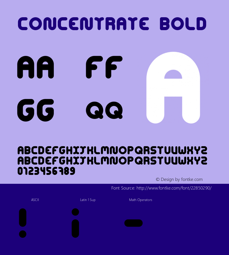 Concentrate Bold Version 1.000;PS 001.000;hotconv 1.0.70;makeotf.lib2.5.58329图片样张