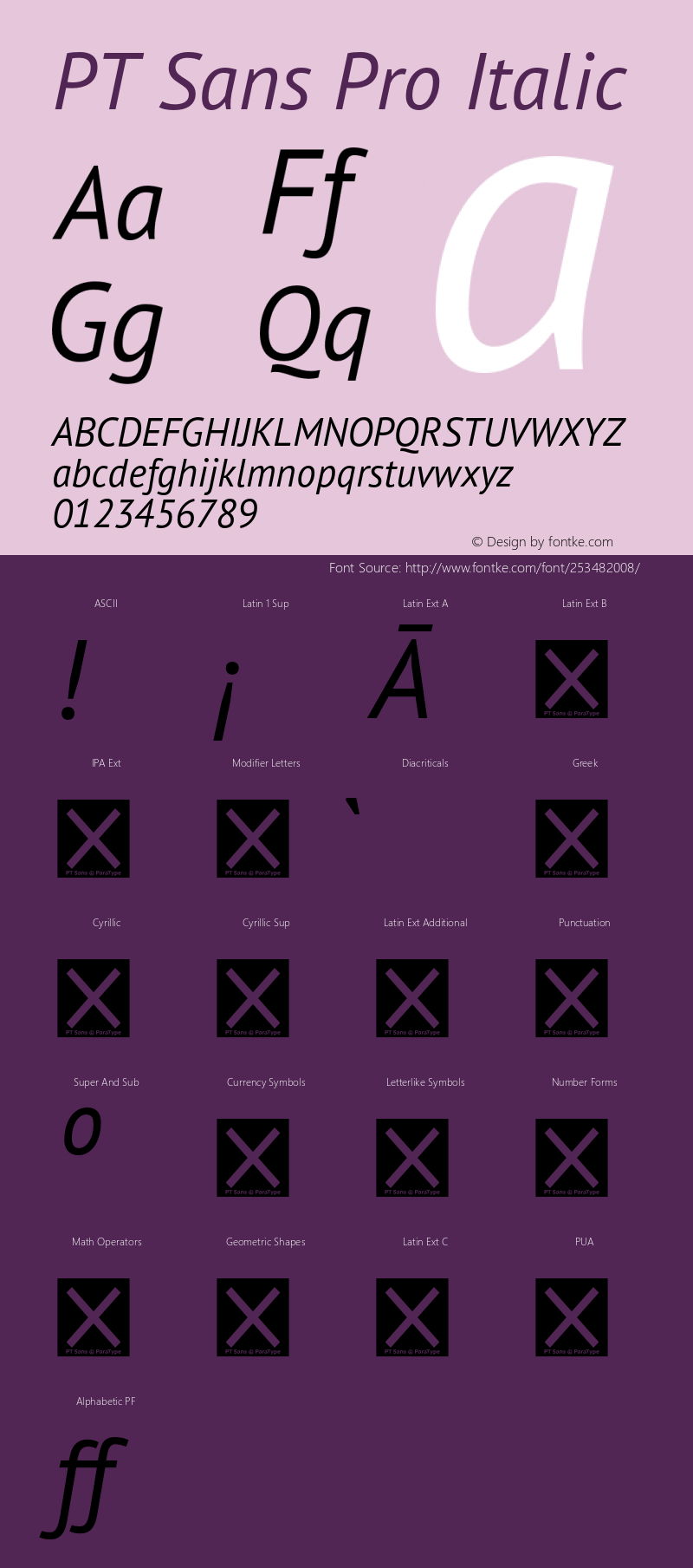 PT Sans Pro Italic Version 1.001图片样张