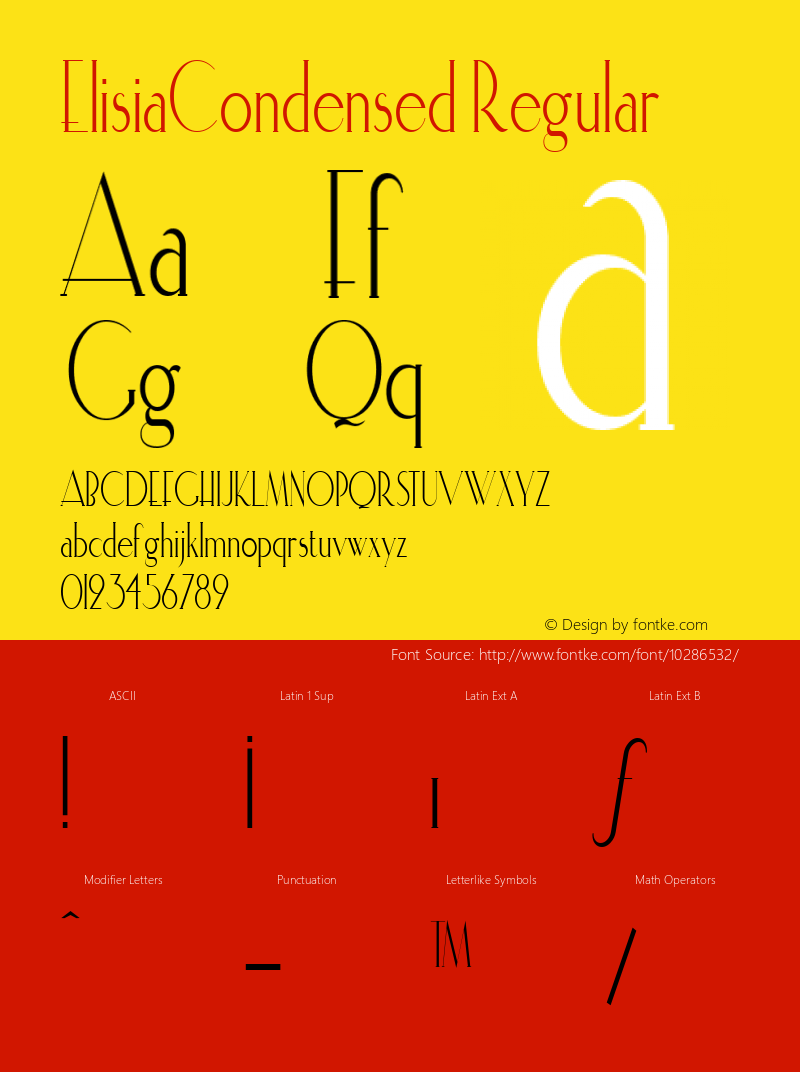 ElisiaCondensed Regular The WSI-Fonts Professional Collection图片样张