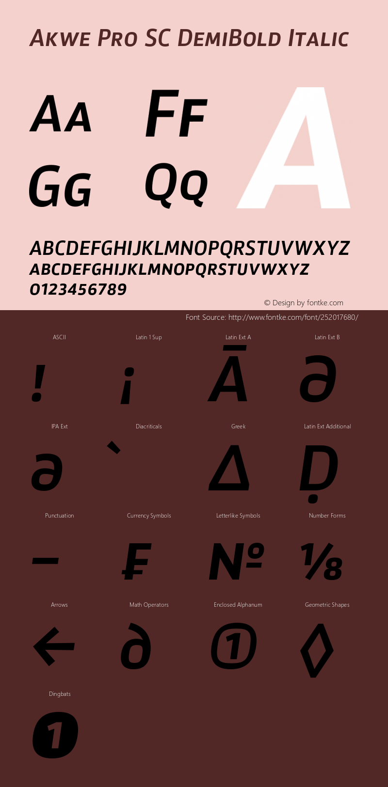 Akwe Pro SC DemiBold Italic Version 1.000;PS 001.000;hotconv 1.0.88;makeotf.lib2.5.64775图片样张