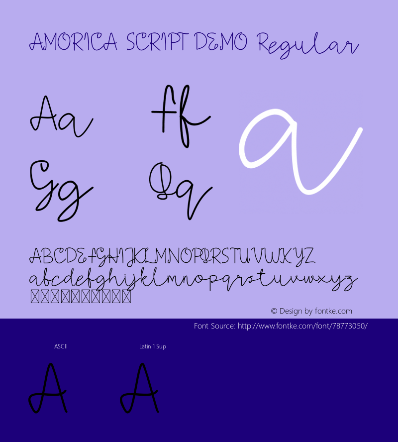 AMORICA SCRIPT DEMO Version 1.002;Fontself Maker 3.1.2图片样张