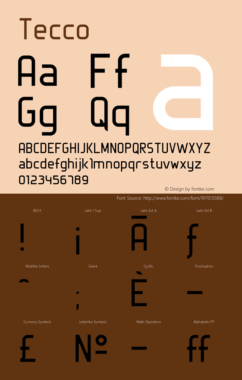 ☞Tecco Version 001.000; ttfautohint (v1.5);com.myfonts.easy.konstantynov.tecco.regular.wfkit2.version.2cct图片样张