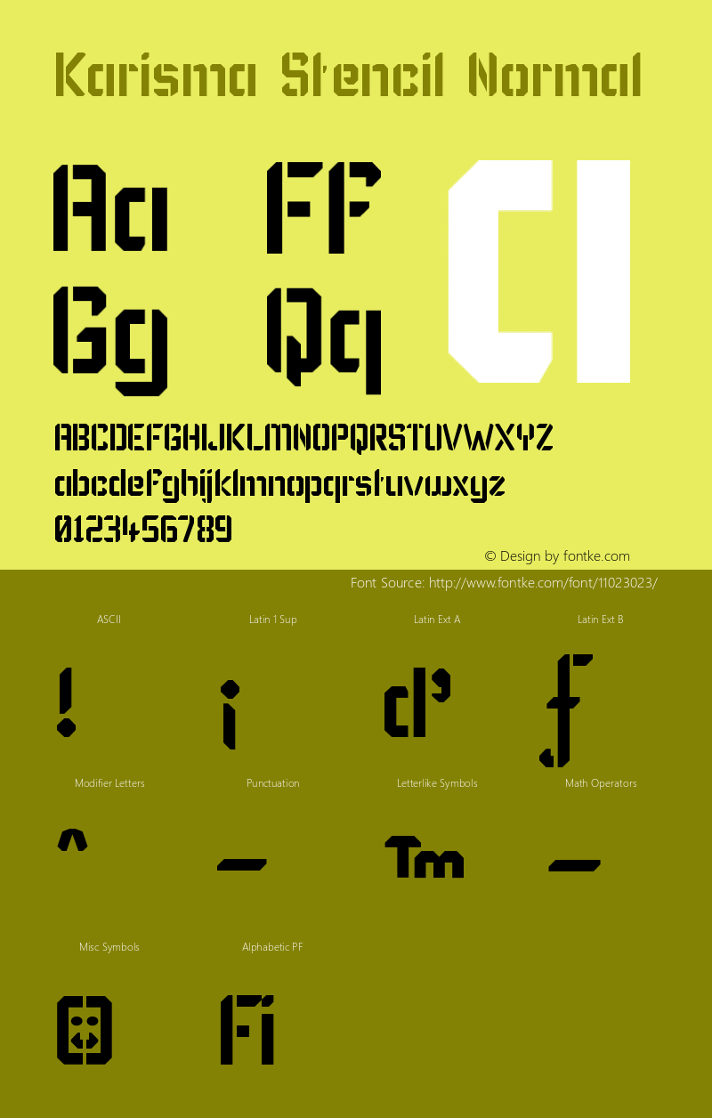 Karisma Stencil Normal Version 001.000图片样张