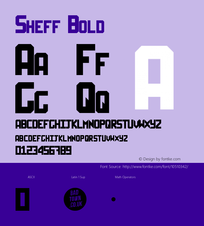 Sheff Bold Version 1.00 January 4, 2013, initial release图片样张