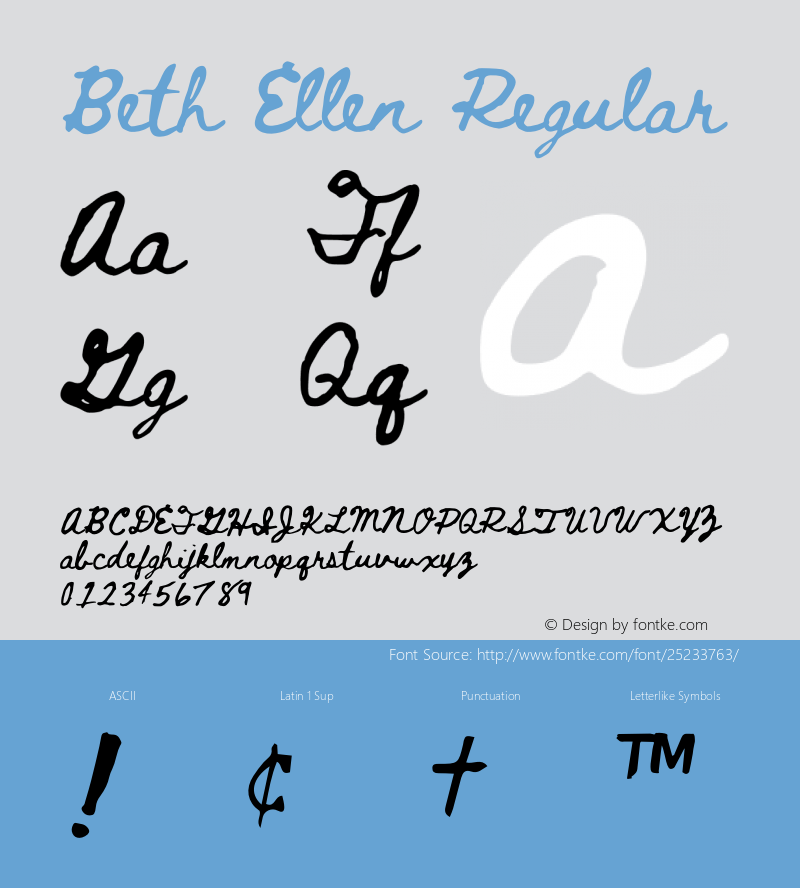 Beth Ellen Version 1.015;Fontself Maker 2.1.2图片样张