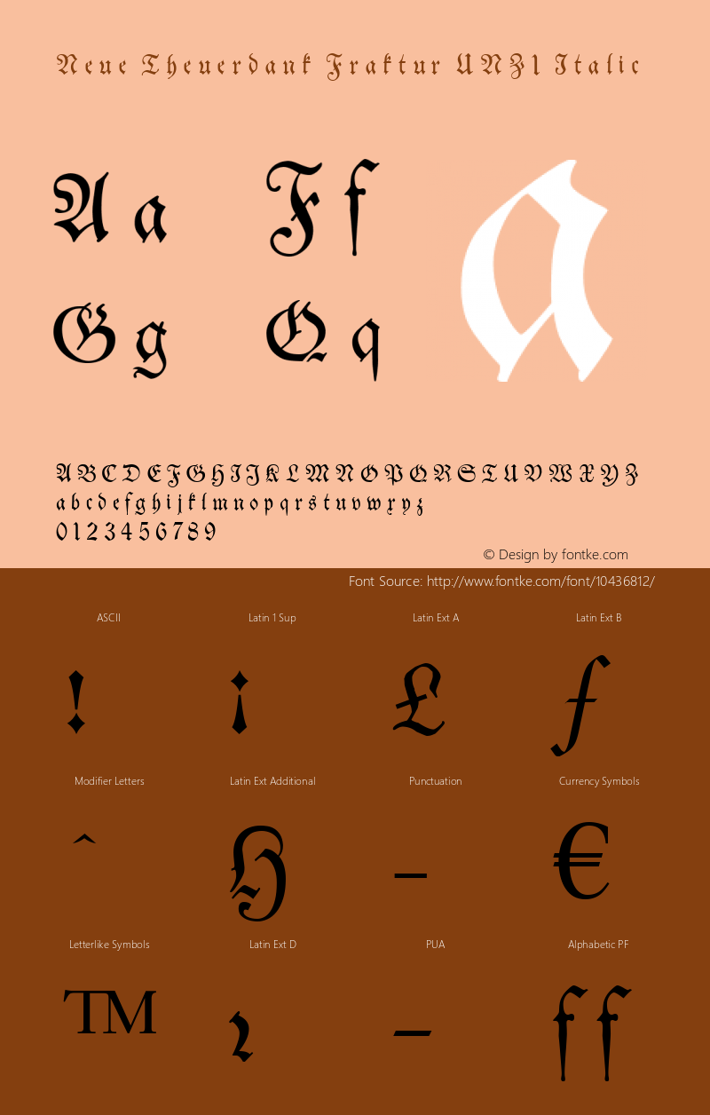 Neue Theuerdank Fraktur UNZ1 Italic Version 3.000 2012图片样张