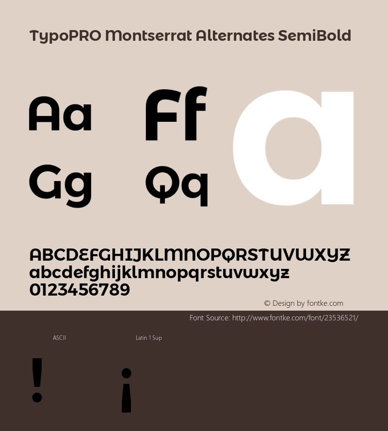 TypoPRO Montserrat Alternates SemiBold Version 6.001图片样张