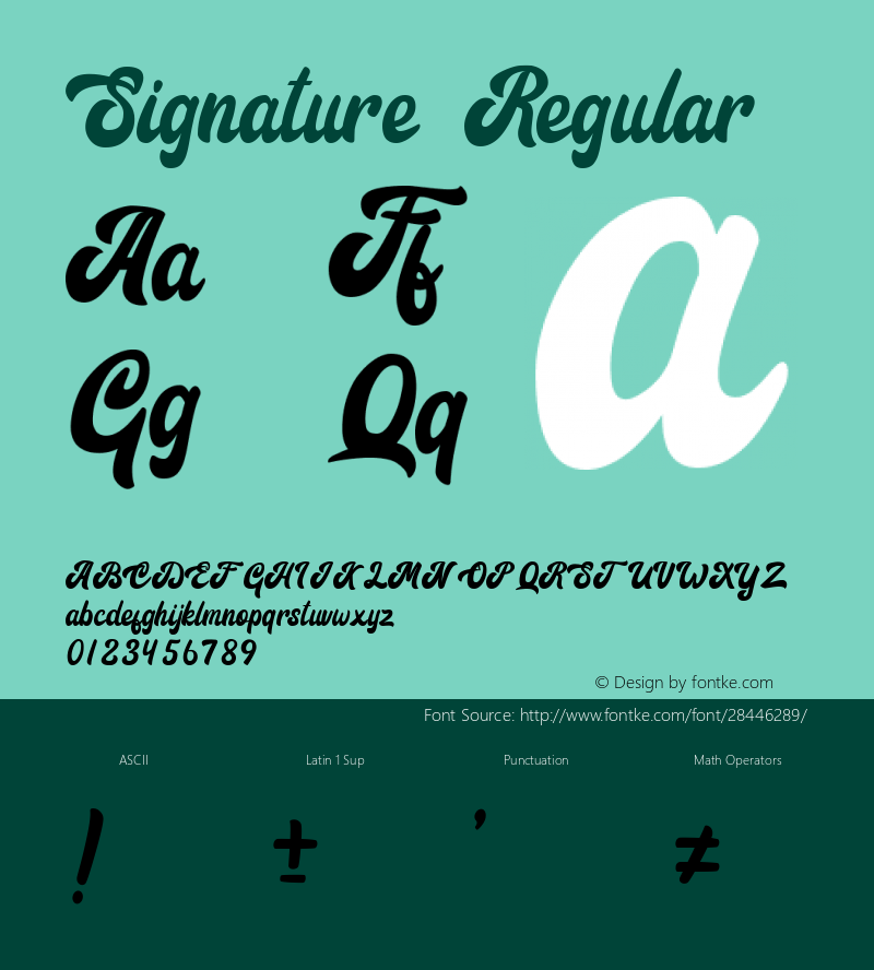 Signature Version 1.003;Fontself Maker 3.0.1图片样张