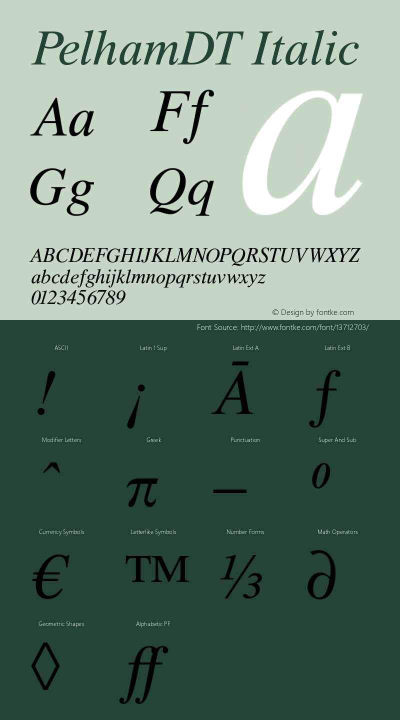 PelhamDT Italic 001.001图片样张