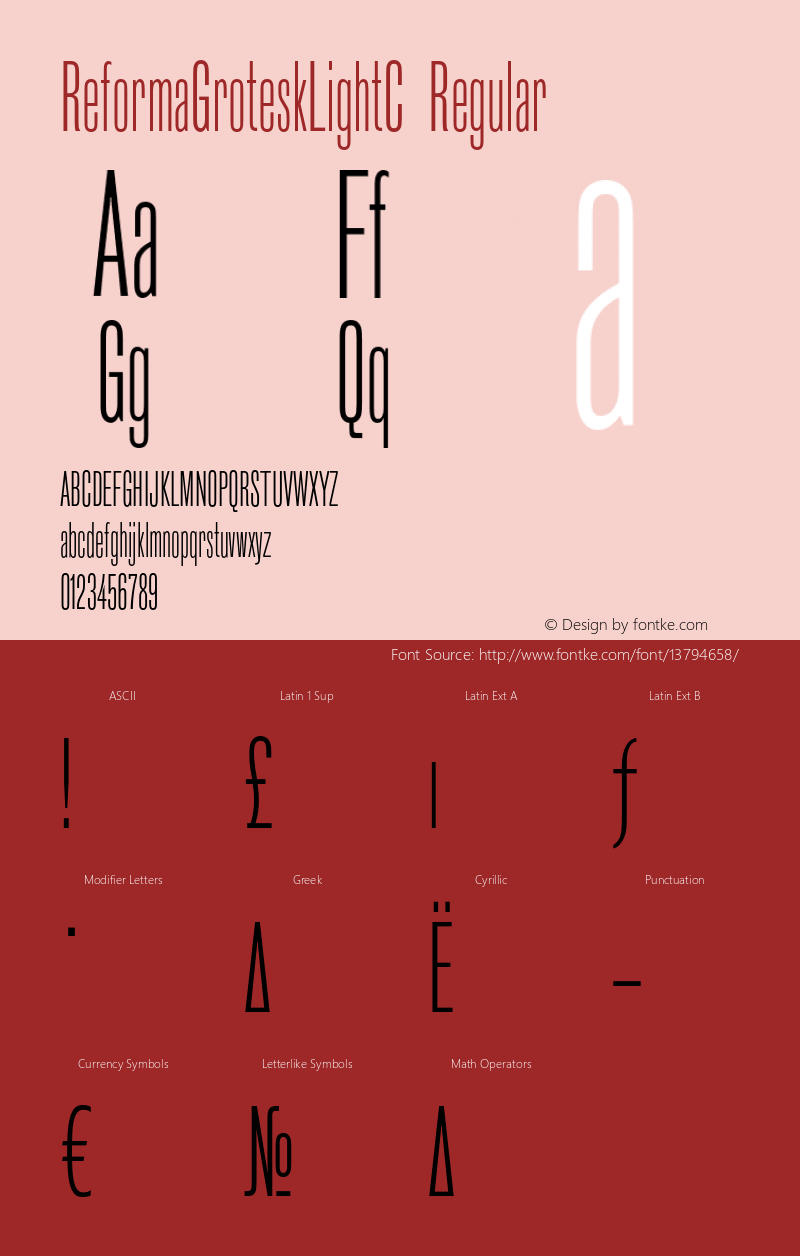 ReformaGroteskLightC Regular OTF 1.0;PS 001.000;Core 116;AOCW 1.0 161图片样张