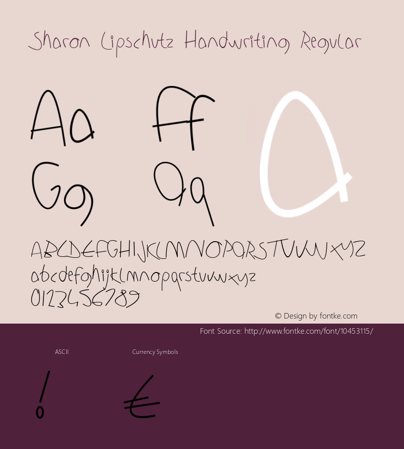 Sharon Lipschutz Handwriting Regular Version 1.000图片样张