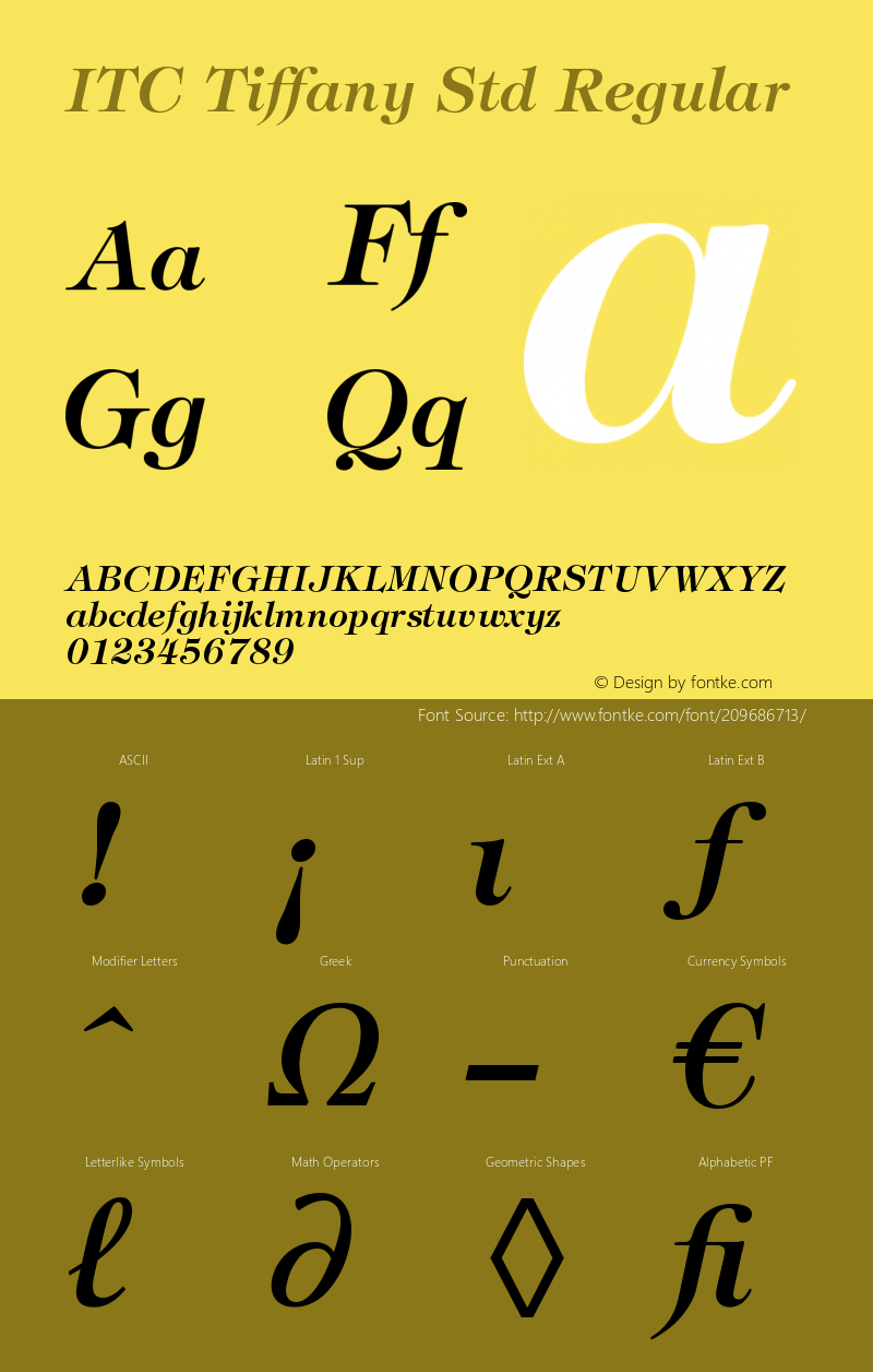 ITC Tiffany W05 Demi Italic Version 3.00图片样张