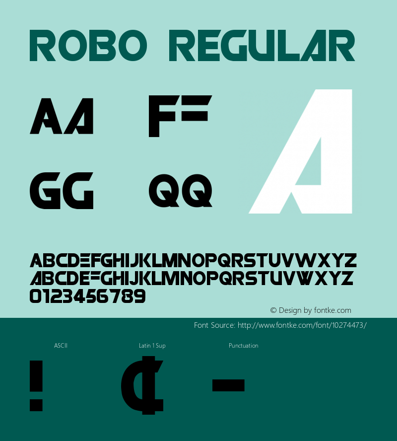 ROBO Regular Macromedia Fontographer 4.1 7/3/98图片样张