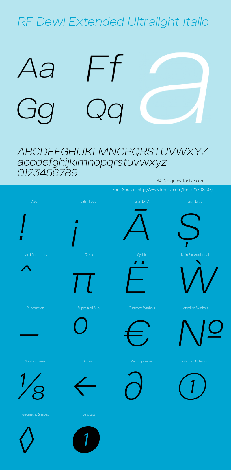 RF Dewi Extended Ultralight Italic Version 1.000图片样张