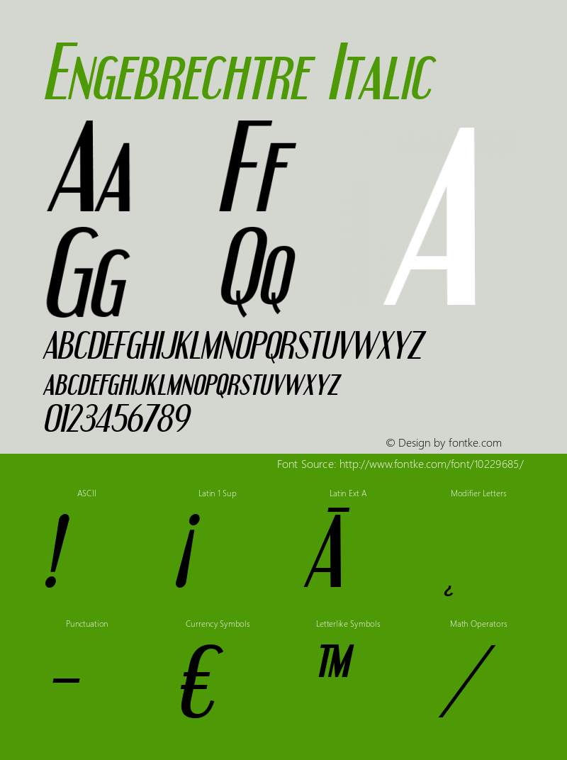 Engebrechtre Italic Version 2.000 2004图片样张