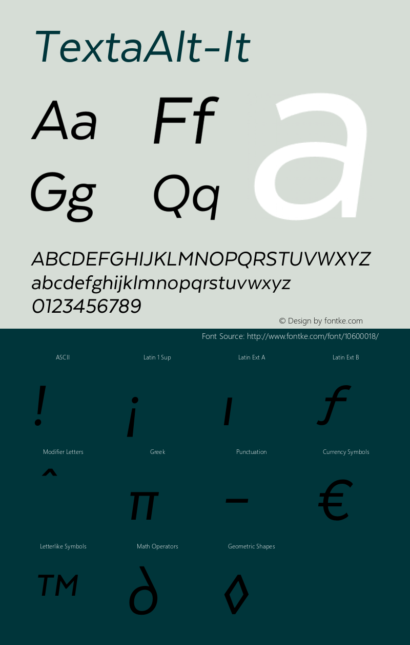 TextaAlt-It ☞ Version 1.005;com.myfonts.easy.latinotype.texta.alt-italic.wfkit2.version.4hoa图片样张