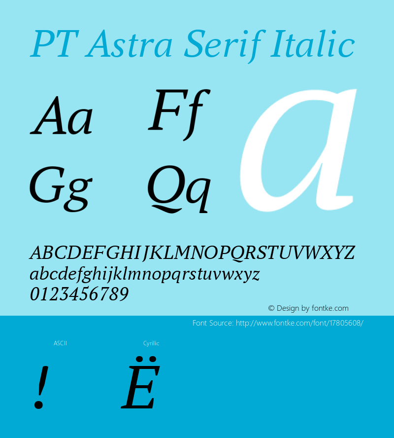 PT Astra Serif Italic Version 1.001; ttfautohint (v1.4.1)图片样张