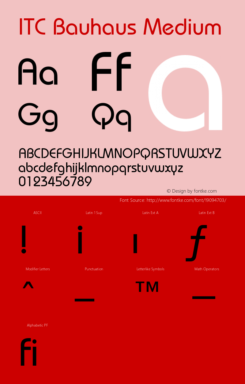 ITC Bauhaus Medium Version 003.001图片样张