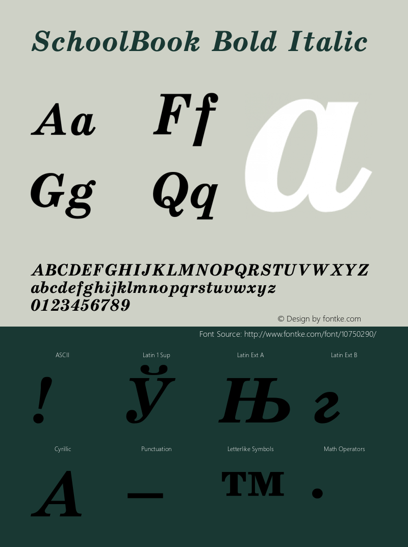 SchoolBook Bold Italic Converted from c:\windows\system\SCB76___.BF1 by ALLTYPE图片样张