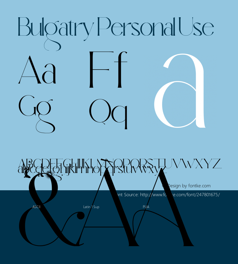 Bulgatry Personal Use Version 1.00;September 4, 2022;FontCreator 13.0.0.2683 64-bit图片样张